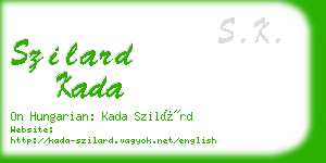 szilard kada business card